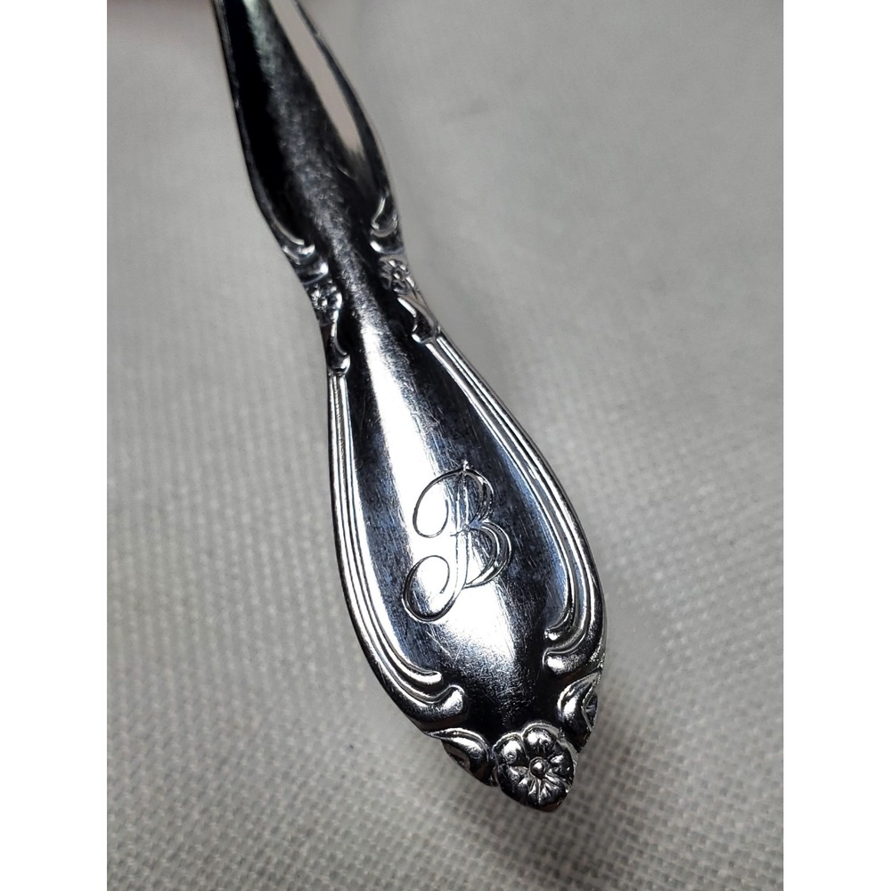 Vintage Stainless Steel Teaspoon Monogram B Floral Scroll Pattern Taiwan Replace